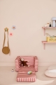 KID'S CONCEPT - rozkładany fotel w paski, clay pink