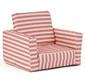 KID'S CONCEPT - rozkładany fotel w paski, clay pink