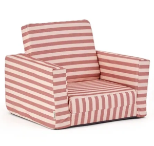 KID'S CONCEPT - rozkładany fotel w paski, clay pink