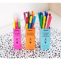 Neonowe flamastry dwustronne 9szt - NEON FELT PENS