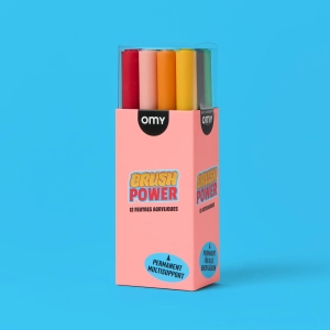 OMY Akrylowe flamastry pędzelkowe 9szt - BRUSH POWER ACRYLIC 