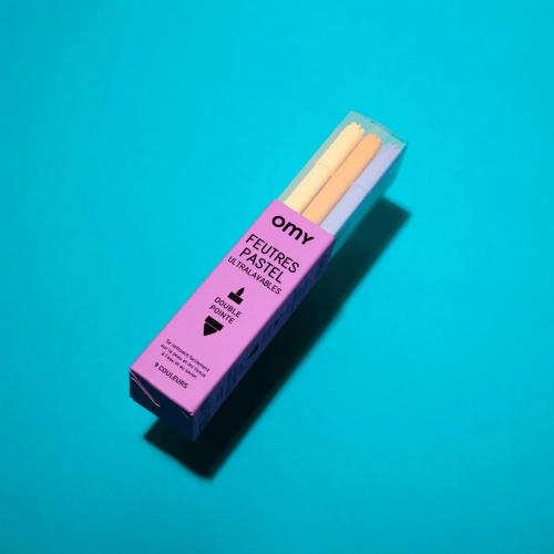 OMY Pastelowe flamastry dwustronne 9szt - PASTEL MARKERS