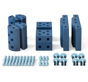 MODU Education set, mały – kreatywne klocki rozwijające motorykę dużą, deep blue / sky blue