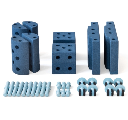 MODU Education set, mały – kreatywne klocki rozwijające motorykę dużą, deep blue / sky blue