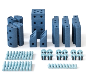 MODU Education set, duży – kreatywne klocki rozwijające motorykę dużą, deep blue / sky blue