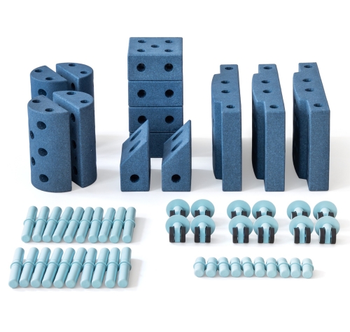 MODU Education set, duży – kreatywne klocki rozwijające motorykę dużą, deep blue / sky blue