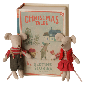 MAILEG Myszki świąteczne bliźniaki w książce 11cm - TWINS in BOOK