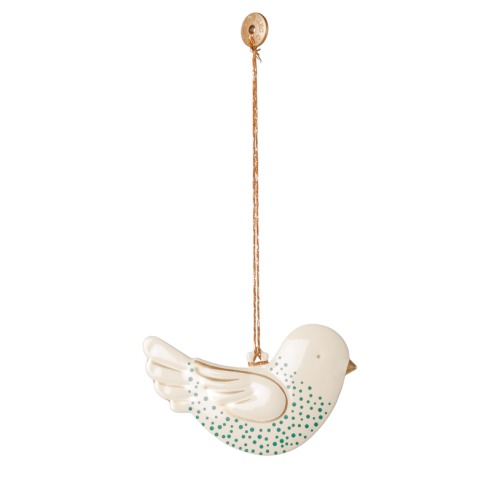 MAILEG Zawieszka świąteczna metalowa ptaszek - BIRD kropki