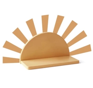 Kid's Concept - Półka okrągła z naklejkami promienami mustard STAR