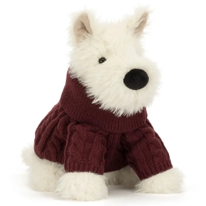 JELLYCAT Pluszowy kremowy terier w swetrze 25cm
